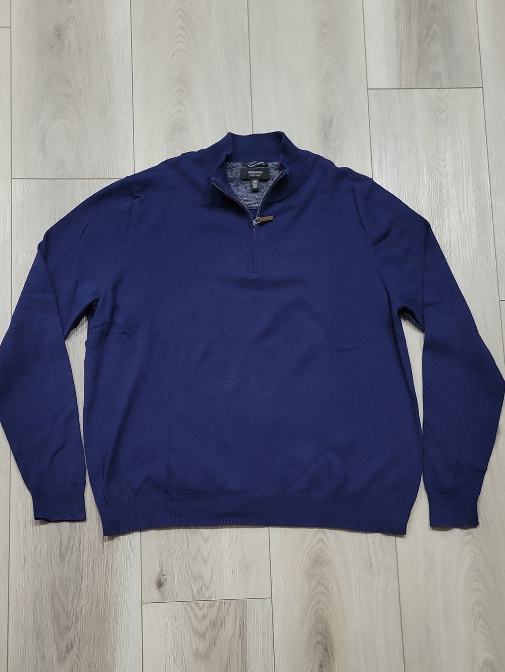 Nordstrom Men’s Navy Blue Cashmere Quarter-Zip Sweater